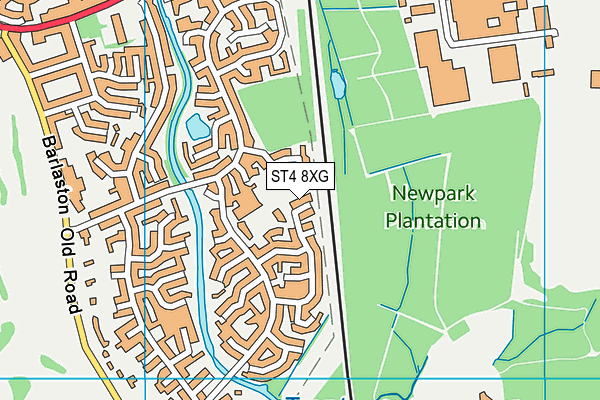 ST4 8XG map - OS VectorMap District (Ordnance Survey)