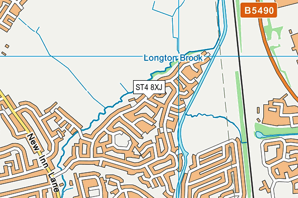 ST4 8XJ map - OS VectorMap District (Ordnance Survey)