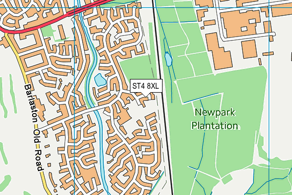 ST4 8XL map - OS VectorMap District (Ordnance Survey)