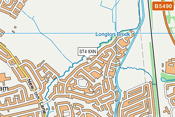 ST4 8XN map - OS VectorMap District (Ordnance Survey)