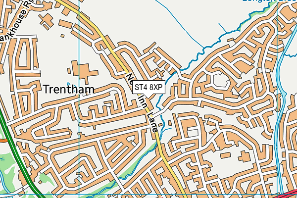 ST4 8XP map - OS VectorMap District (Ordnance Survey)