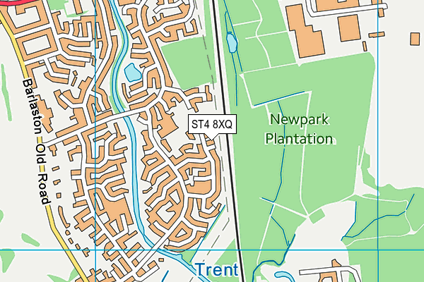 ST4 8XQ map - OS VectorMap District (Ordnance Survey)