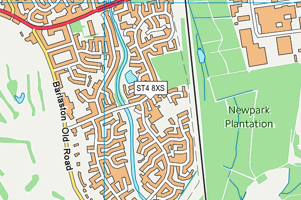 ST4 8XS map - OS VectorMap District (Ordnance Survey)