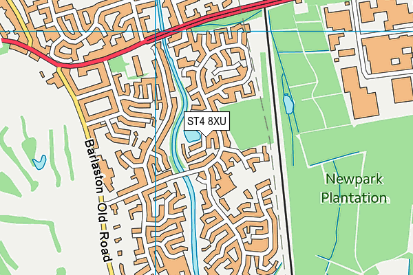 ST4 8XU map - OS VectorMap District (Ordnance Survey)
