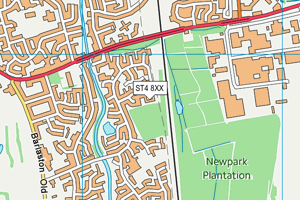 ST4 8XX map - OS VectorMap District (Ordnance Survey)