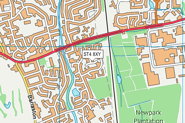 ST4 8XY map - OS VectorMap District (Ordnance Survey)