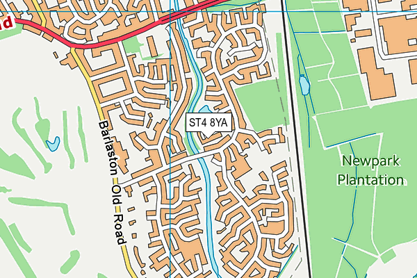 ST4 8YA map - OS VectorMap District (Ordnance Survey)