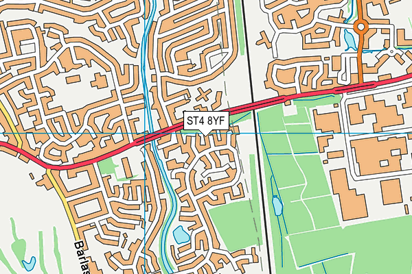 ST4 8YF map - OS VectorMap District (Ordnance Survey)