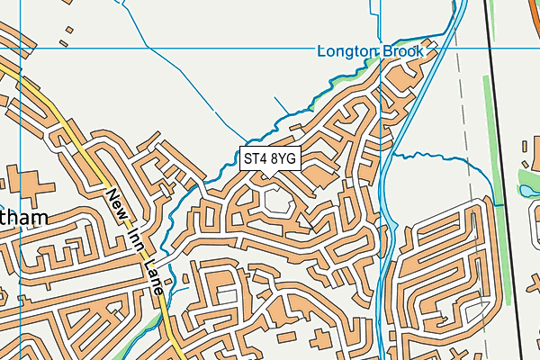 ST4 8YG map - OS VectorMap District (Ordnance Survey)