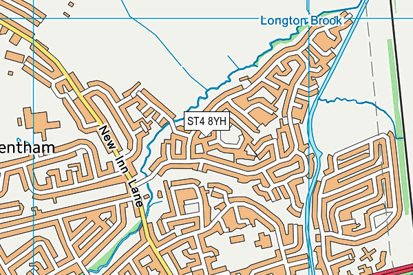 ST4 8YH map - OS VectorMap District (Ordnance Survey)