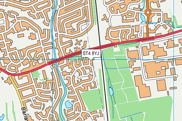 ST4 8YJ map - OS VectorMap District (Ordnance Survey)