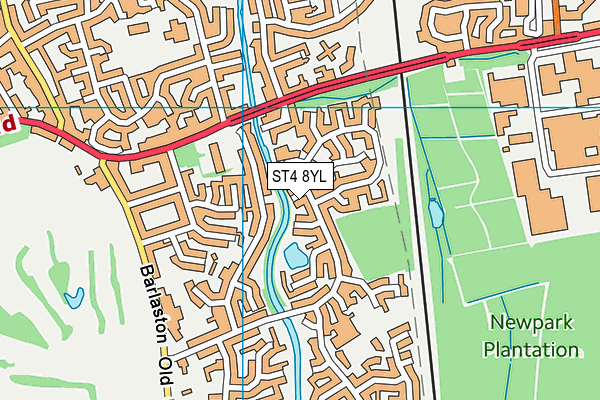 ST4 8YL map - OS VectorMap District (Ordnance Survey)