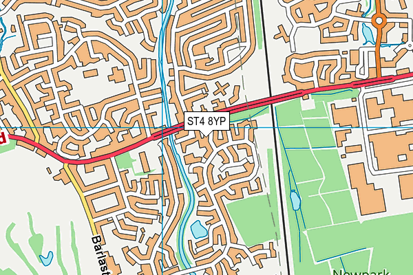 ST4 8YP map - OS VectorMap District (Ordnance Survey)