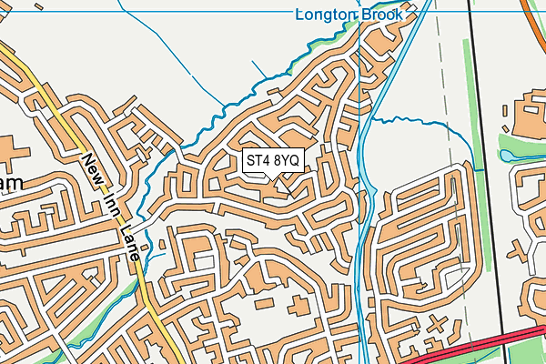 ST4 8YQ map - OS VectorMap District (Ordnance Survey)