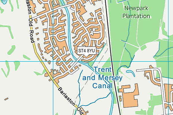 ST4 8YU map - OS VectorMap District (Ordnance Survey)