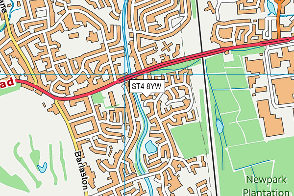 ST4 8YW map - OS VectorMap District (Ordnance Survey)