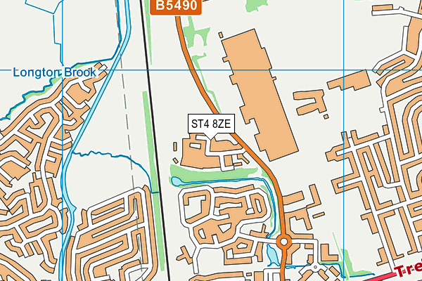 ST4 8ZE map - OS VectorMap District (Ordnance Survey)