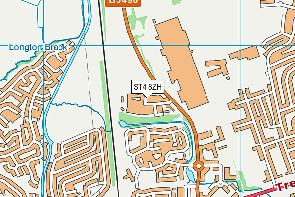 ST4 8ZH map - OS VectorMap District (Ordnance Survey)