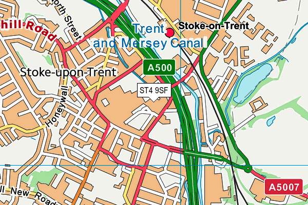 ST4 9SF map - OS VectorMap District (Ordnance Survey)