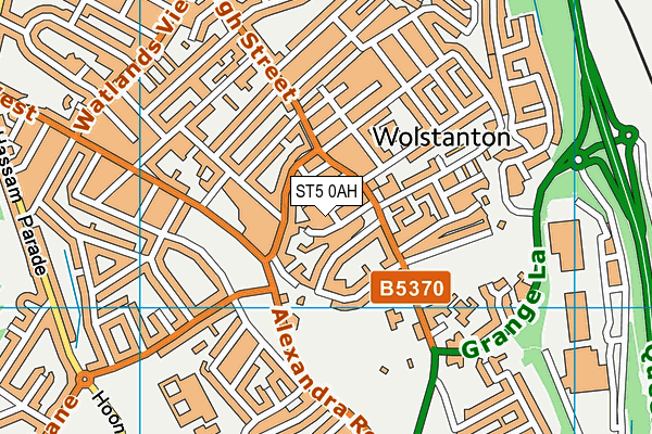 ST5 0AH map - OS VectorMap District (Ordnance Survey)