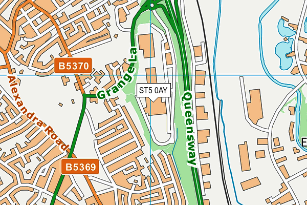 ST5 0AY map - OS VectorMap District (Ordnance Survey)