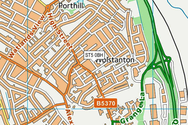 ST5 0BH map - OS VectorMap District (Ordnance Survey)