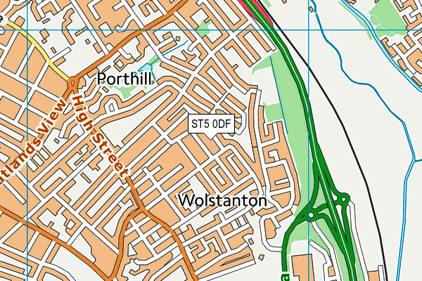 ST5 0DF map - OS VectorMap District (Ordnance Survey)