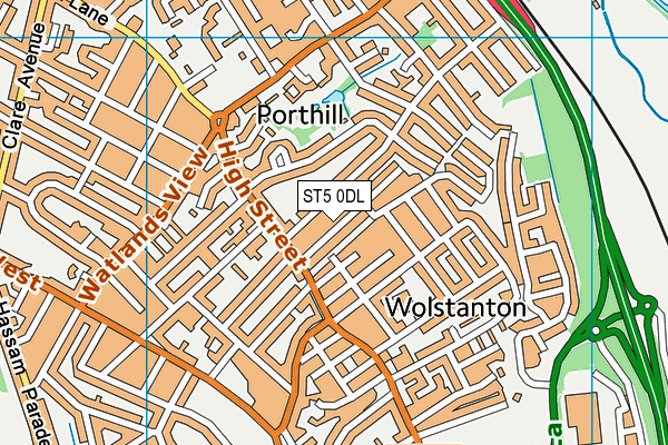 ST5 0DL map - OS VectorMap District (Ordnance Survey)