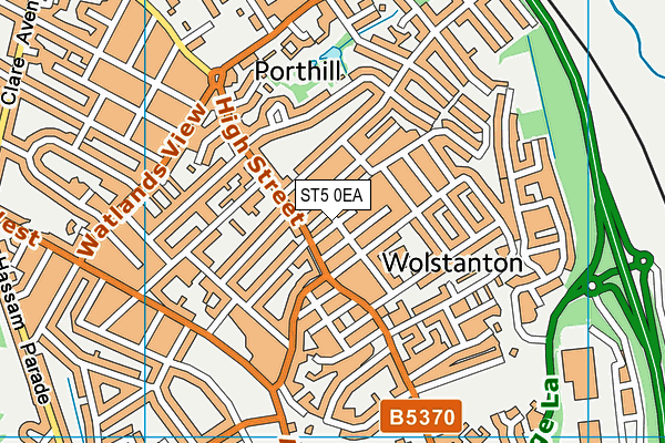 ST5 0EA map - OS VectorMap District (Ordnance Survey)