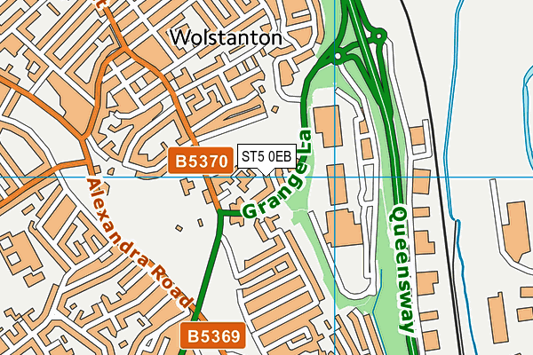 ST5 0EB map - OS VectorMap District (Ordnance Survey)