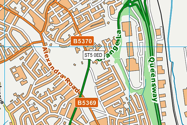 ST5 0ED map - OS VectorMap District (Ordnance Survey)