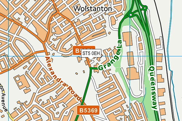 ST5 0EH map - OS VectorMap District (Ordnance Survey)
