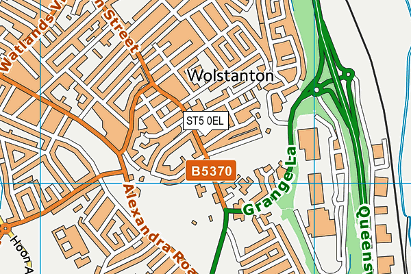 ST5 0EL map - OS VectorMap District (Ordnance Survey)