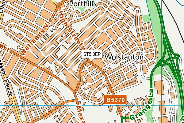 ST5 0EP map - OS VectorMap District (Ordnance Survey)