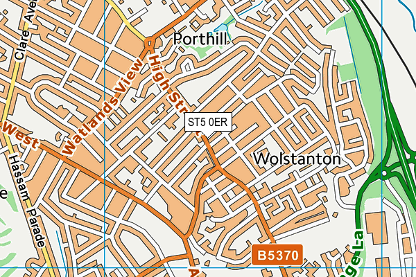 ST5 0ER map - OS VectorMap District (Ordnance Survey)