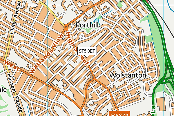 ST5 0ET map - OS VectorMap District (Ordnance Survey)
