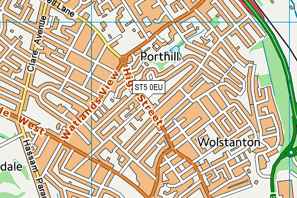 ST5 0EU map - OS VectorMap District (Ordnance Survey)
