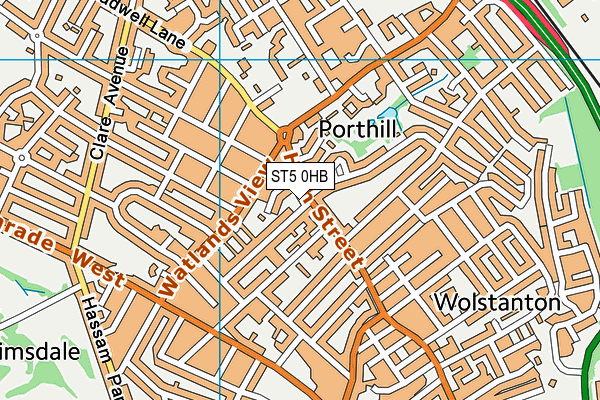 ST5 0HB map - OS VectorMap District (Ordnance Survey)