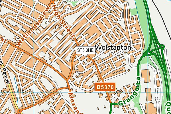 ST5 0HE map - OS VectorMap District (Ordnance Survey)