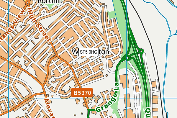ST5 0HG map - OS VectorMap District (Ordnance Survey)
