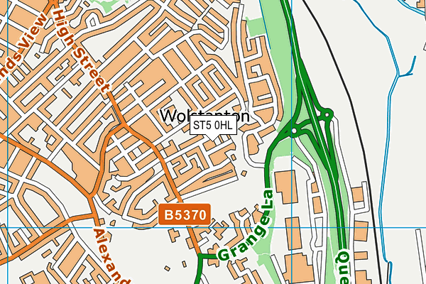 ST5 0HL map - OS VectorMap District (Ordnance Survey)