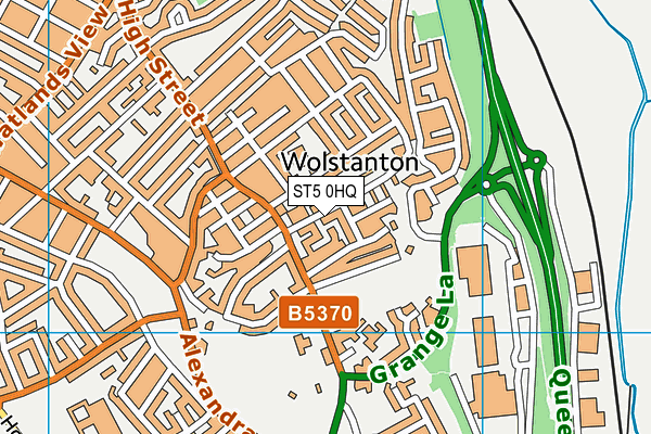 ST5 0HQ map - OS VectorMap District (Ordnance Survey)