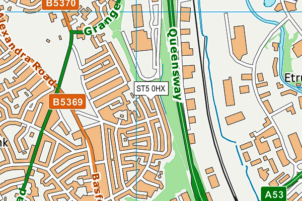 ST5 0HX map - OS VectorMap District (Ordnance Survey)