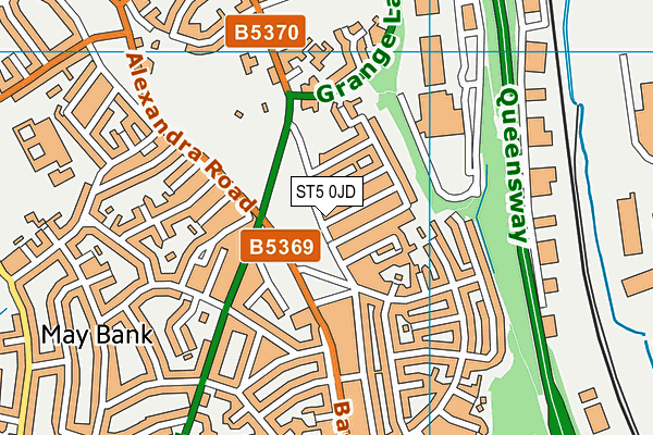 ST5 0JD map - OS VectorMap District (Ordnance Survey)