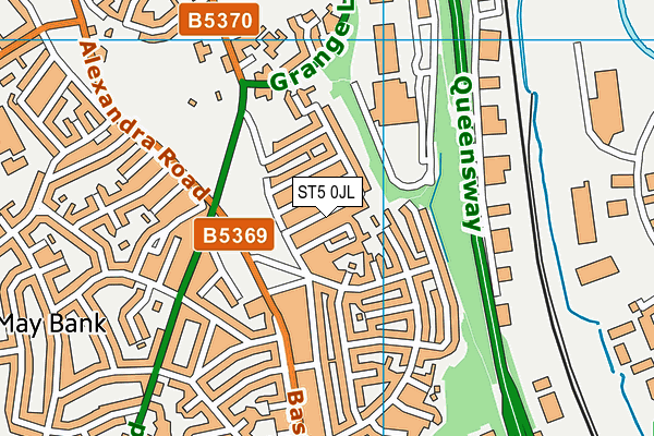 ST5 0JL map - OS VectorMap District (Ordnance Survey)