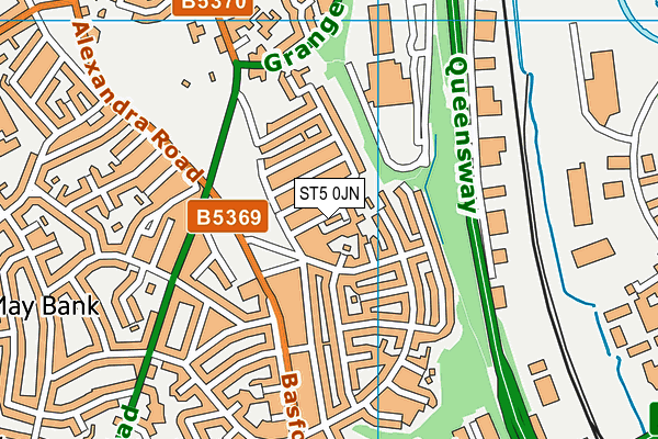 ST5 0JN map - OS VectorMap District (Ordnance Survey)