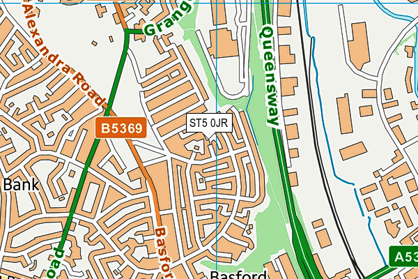 ST5 0JR map - OS VectorMap District (Ordnance Survey)