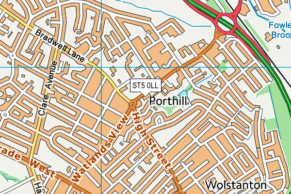 ST5 0LL map - OS VectorMap District (Ordnance Survey)