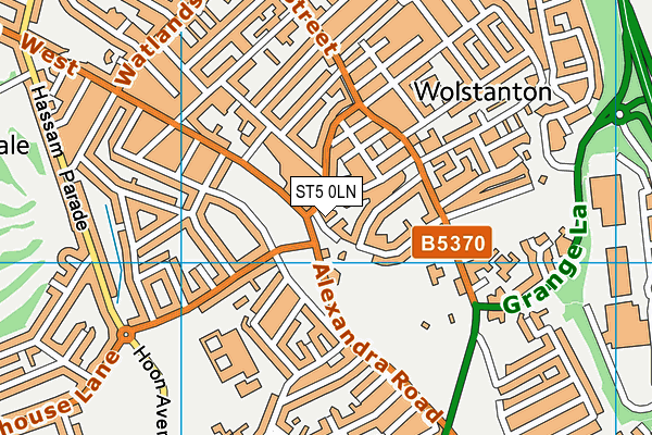 ST5 0LN map - OS VectorMap District (Ordnance Survey)