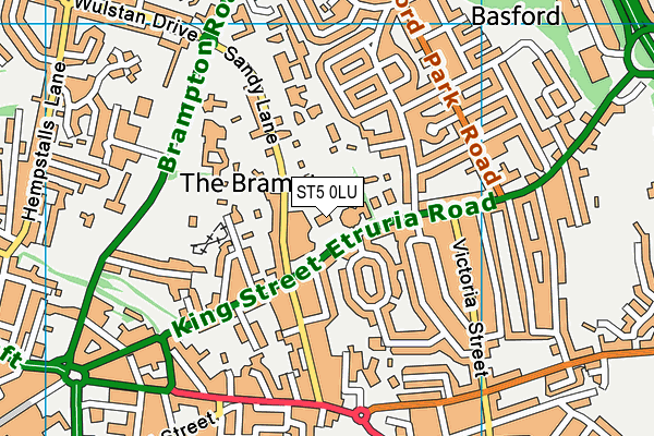 ST5 0LU map - OS VectorMap District (Ordnance Survey)